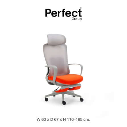 เก้าอี้ทำงานเพื่อสุขภาพ Perfect รุ่น Y FANTA เก้าอี้ สีส้ม_0